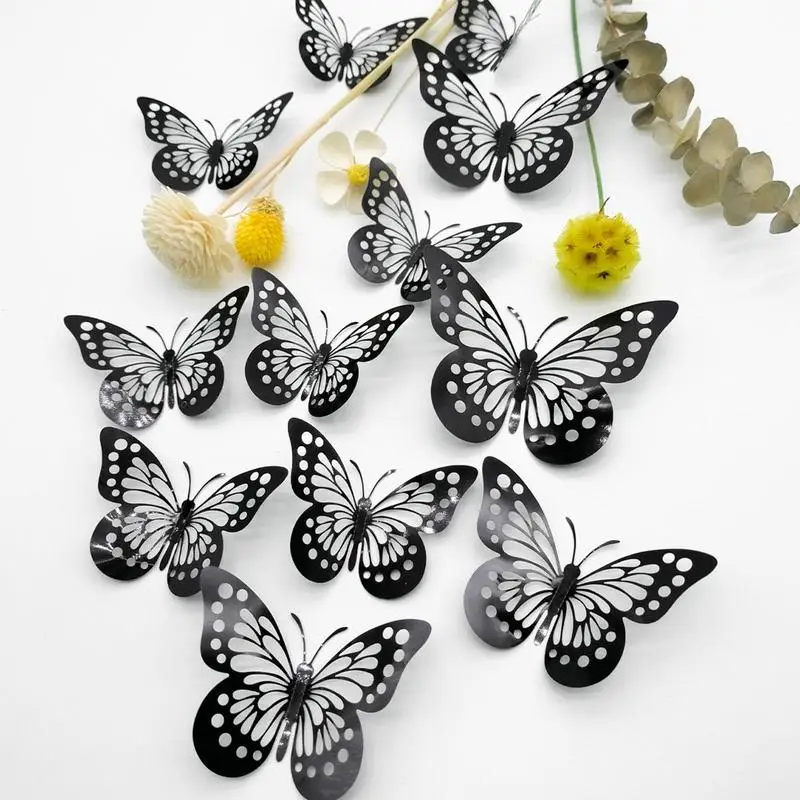 12 pack 3d multi-color three dimensional butterfly wall sticker living room decorative wall stickers self adhesive wall stickers