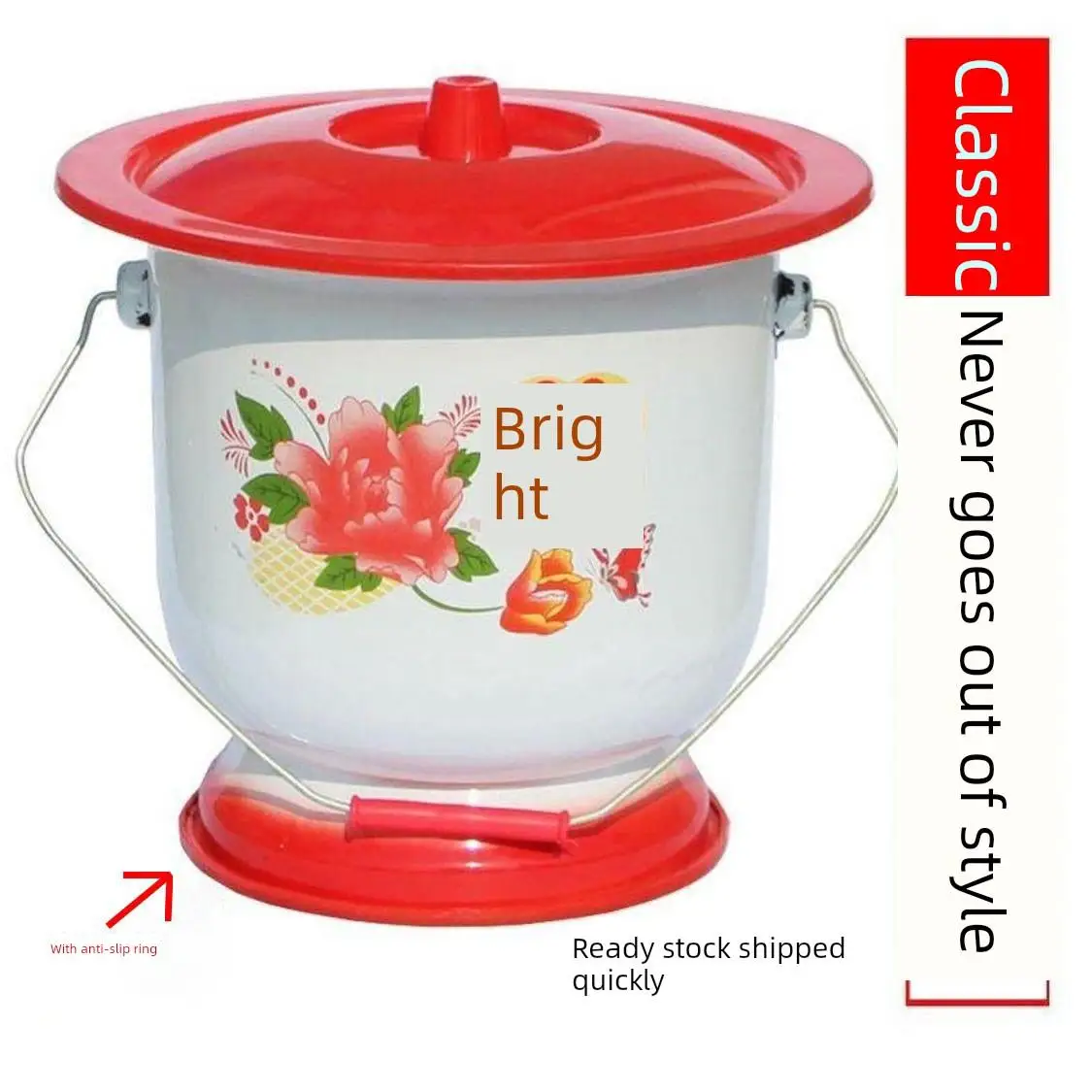 

Enamel Urinal Basin Extra Large with Lid for ly Home Bedroom Use Portable Toilet High Bowl Small Urinal for Seniors