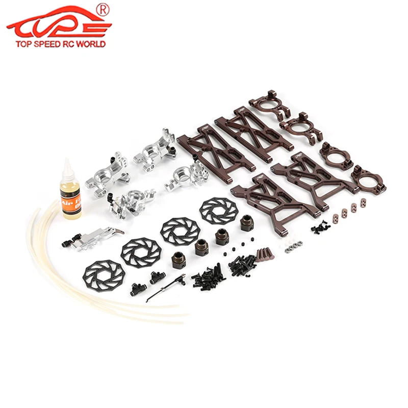 

Upgrade 4 Wheel Hydraulic Brake Kit with CNC Metal Suspension A-arms for 1/5 Scale Rc Car ROVAN ROFUN RF5 F5 MCD XS5 Truck Parts