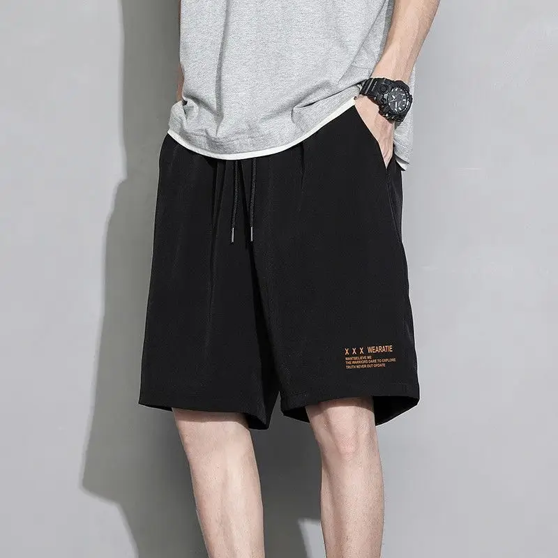 

Ice Silk Thin orts Men's Summer Casual Loose Sports Qui Dry Versatile Trendy Brand Men's Five-Quarter High Waist Straight...