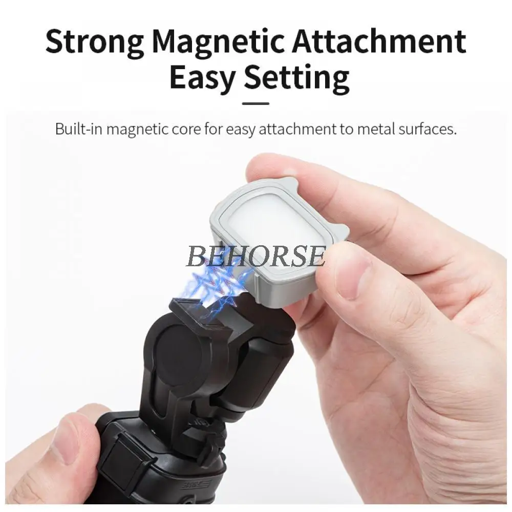 Lâmpada de braçadeira de telefone ajustável para bolso 3 luz de preenchimento magnético 3 cores luzes led para dji osmo bolso 3 acessórios da câmera