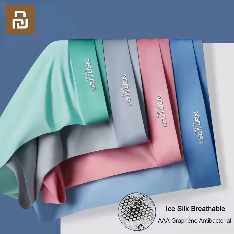 Youpin 4 Stuks Mannen Boxer Ondergoed Platte Broek Zijde Droog Comfortabele Heren Onderbroek Ademend Slipje Man Boxershort Sexy Boxers