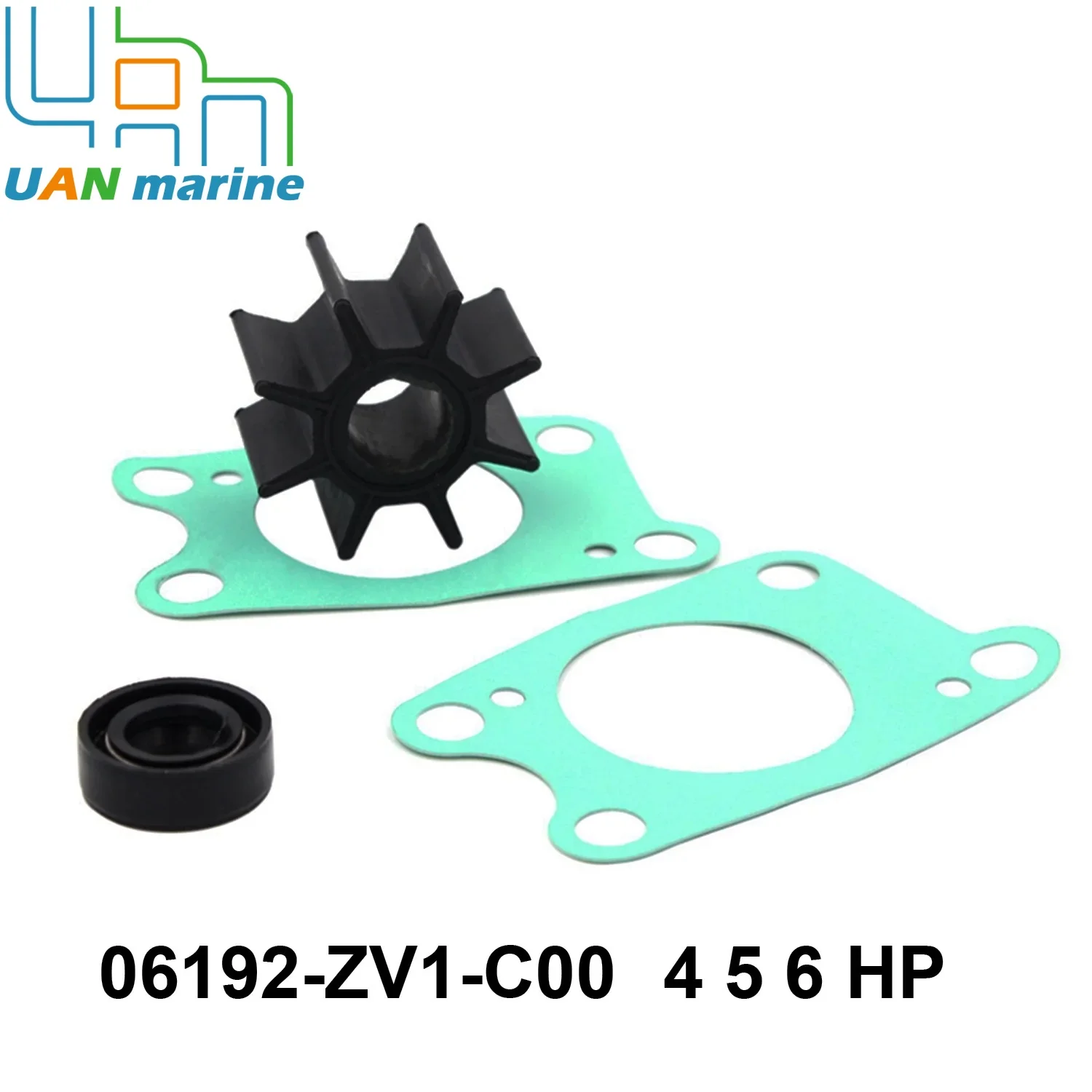 06192-ZW9-A30 Fit Honda 4 5 6 7.5 8 9.9 15 20 25 30 40 50 75 90 100 115 130 - 250 HP Outboard Water Pump Impeller Service Kit