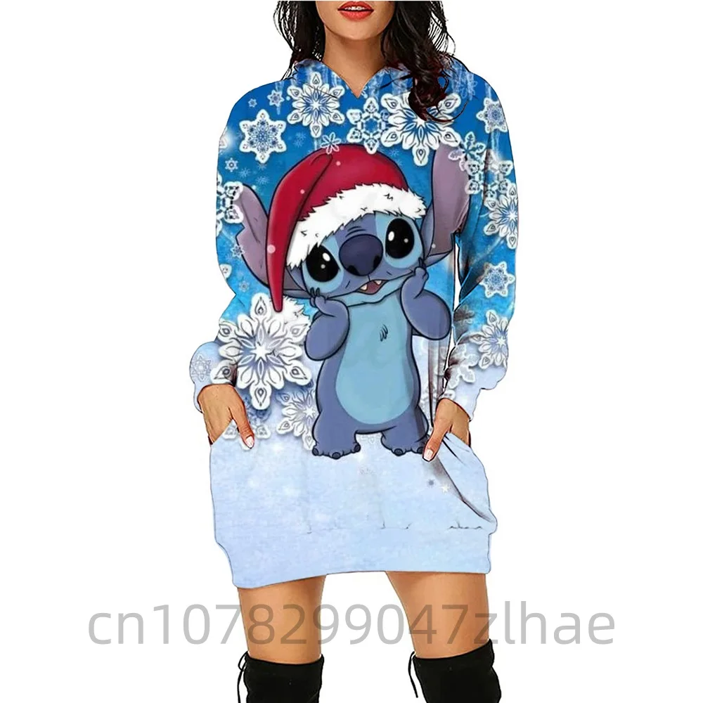 Women's Fashion High Quality Street Wear Youth Women's Christmas Hoodie Disney Embroidery Kawaii Women's Hoodie Dress y2k