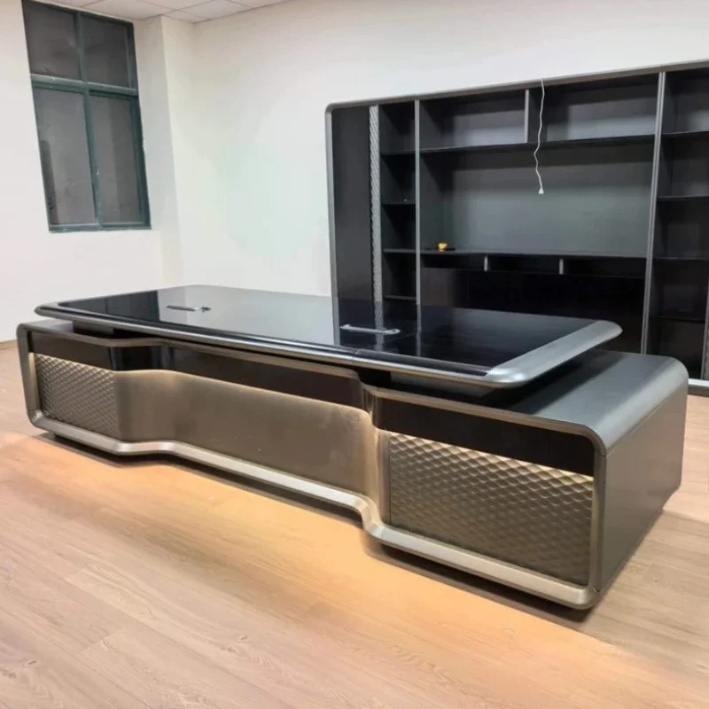 Luxury Senior Boss Desks Simple Modern High End President Office Desk Computer Table Conference Tables File Cabinet Furniture
