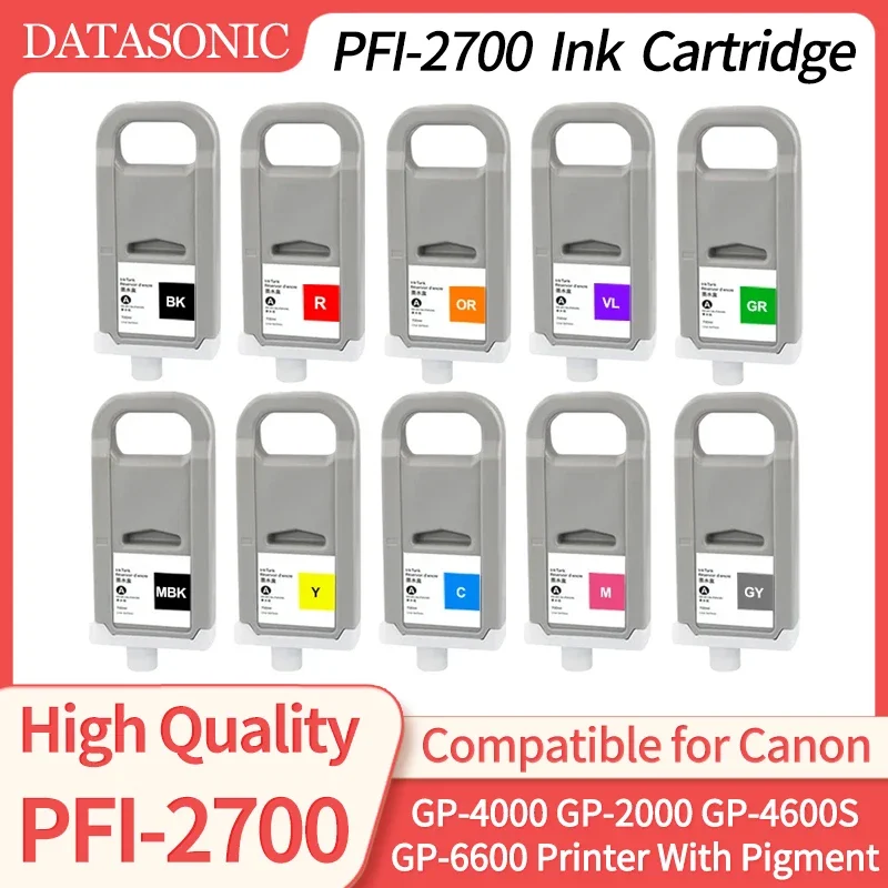 PFI2700 PFI-2700 Ink Cartridge Compatible For Canon imagePROGRAF GP-4000 GP-2000 GP-4600S GP-6600 Printer With 700ML Pigment Ink