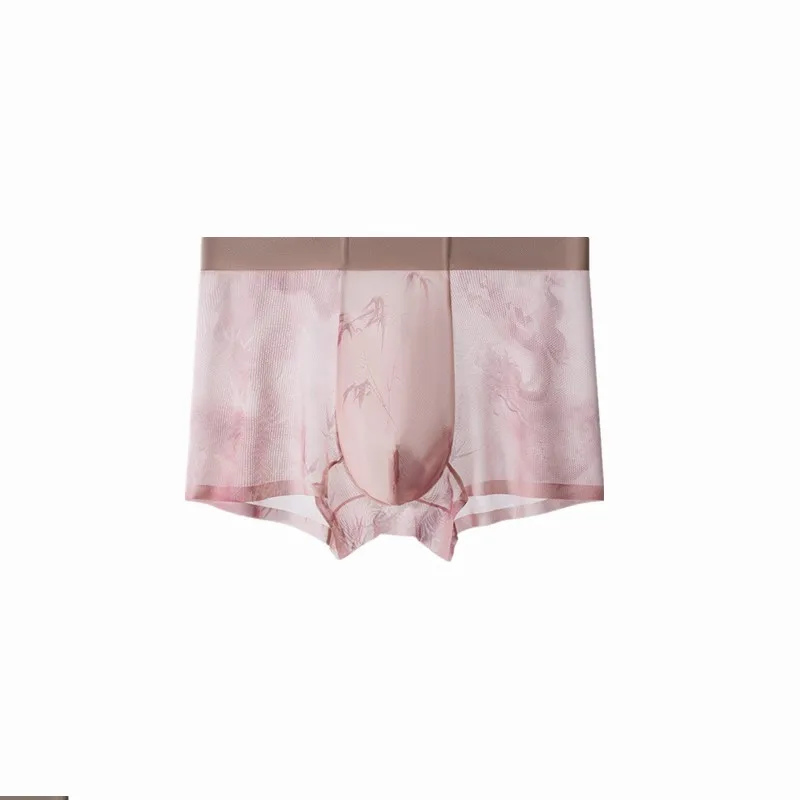 BOWEYLUN Summer Ancient Style Mesh Ice Silk Men's Underwear Cool and Breathable Boxer Shorts for Men