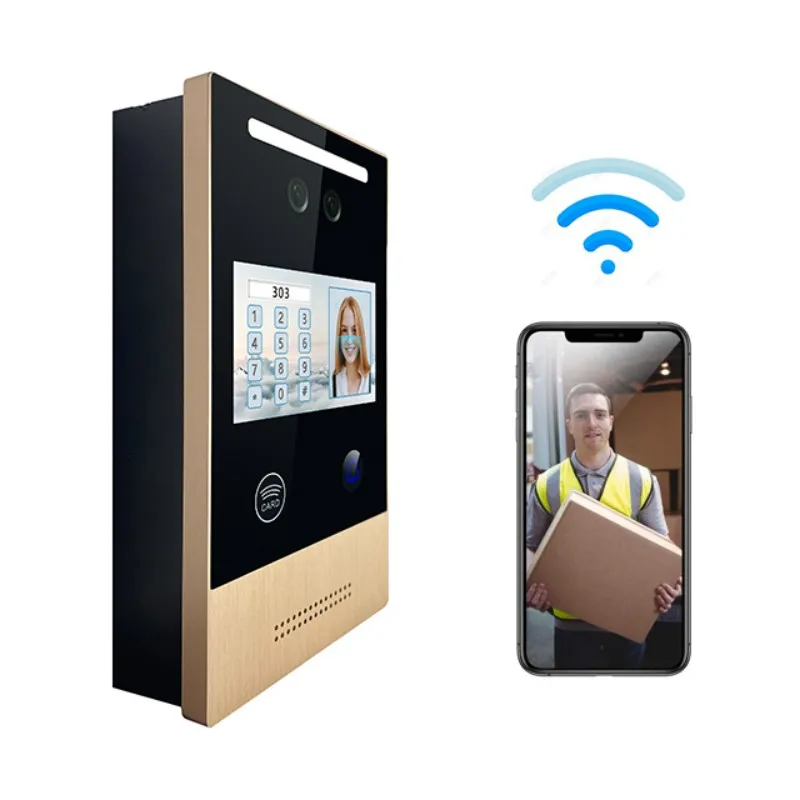 Video Door Phone 4.3 Inch 1080P HD IP Intercom System Doorbell Support IC ID Card Password Tuya Unlock Monitor Face Recognition