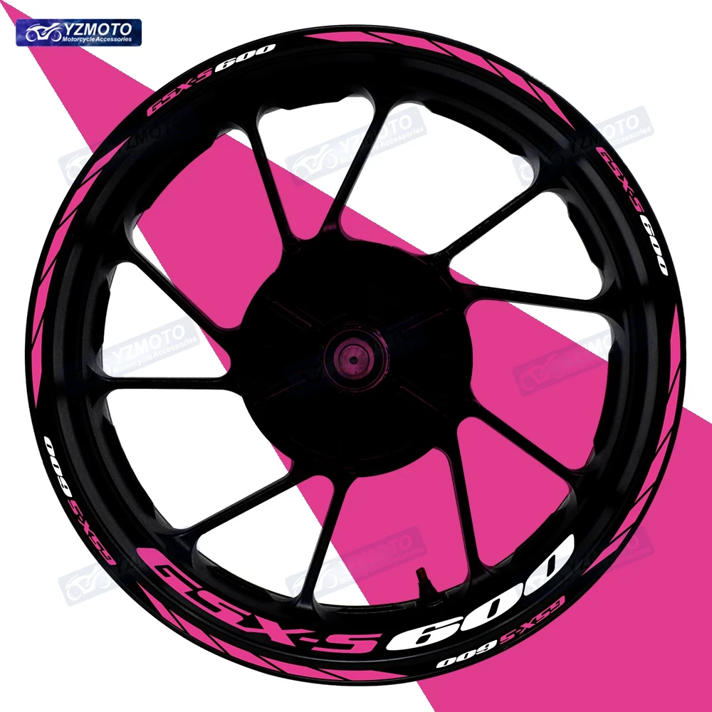 

For GSX S 600 GSX-S600 Motorcycle 17 Inch Front Rear Wheel Sticker Racing Decal Reflective Decorative Hub Stripe Rim Stickers