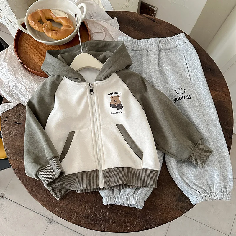 

26 Spring Autumn New Children Kids Jackets Boys' Cartoon Patchwork Clothes Hood Coat Stylish 3-13 Years Zipper Outfit Outerwear