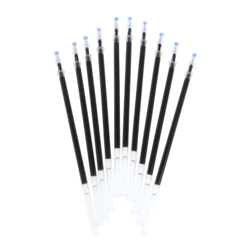 10Pcs 0.38mm 0.5mm Gel Ballpoint Pen Refill Black Blue Red Stationery Supply