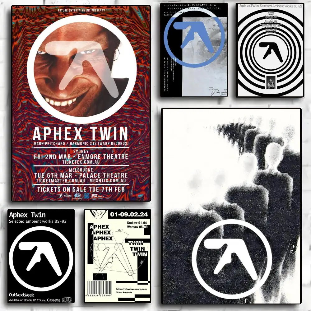 DJ A-Aphex T-Twin Cool Album Painting Calligraphy Anti Wrinkle Canvas Poster Wall Art Home Decor for Living Room