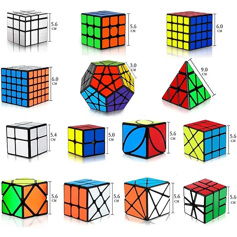 Qiyi Magico Cubos De 3X3 2X2 4 4X4 5X5 Klimop Yj Visser Scheekassen Piramide Megaminx Magische Snelheid Kubus Combo Puzzel Кубик Рубика Speelgoed