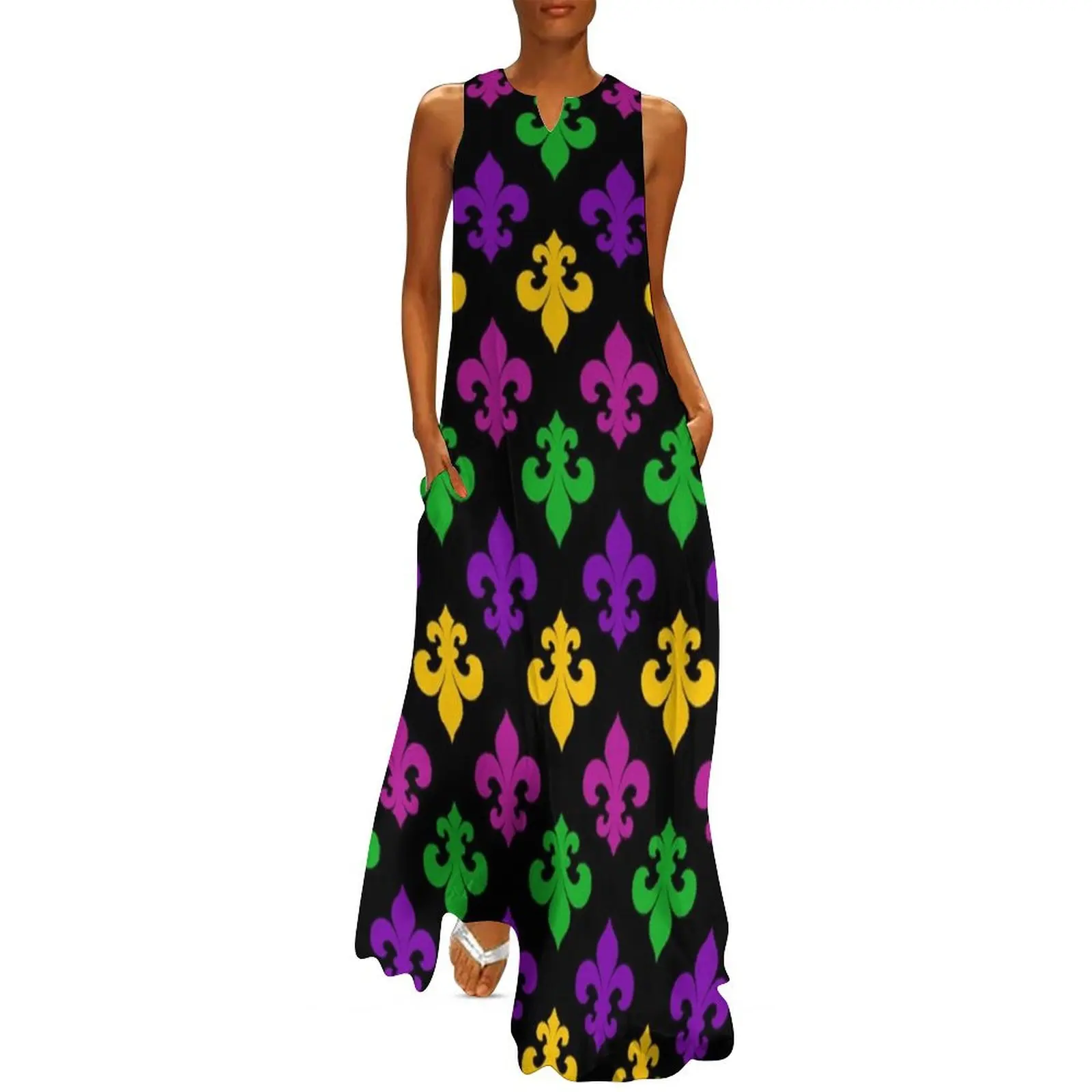 

Mardi Gras Fleur de Lis Long Dress Evening dresses women"s clothing summer 2024 novelties