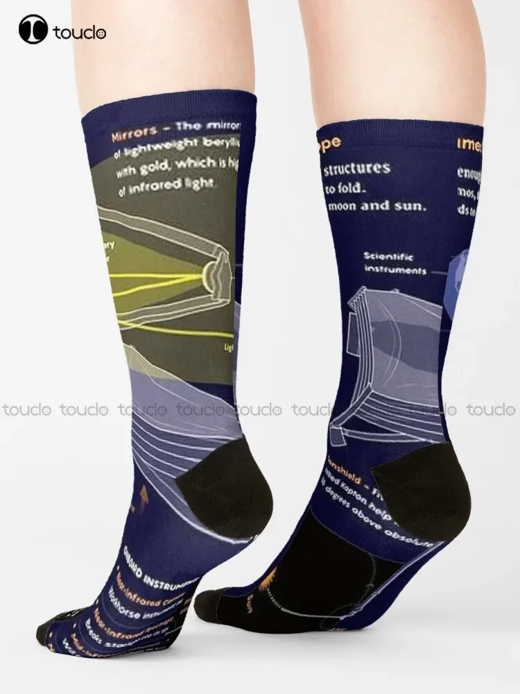 The James Webb Space Telescope  Mirror Sunshield Gift Lover Socks Mens Socks Black Christmas New Year Gift Unisex Adult