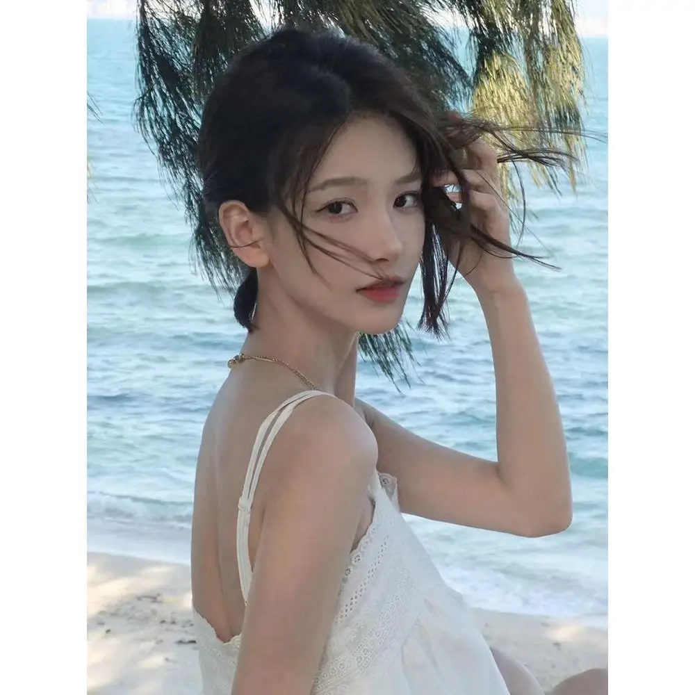 Koreański Sle Slimming Fre Aosphere Strap Dr Damski Wiosenny Nowy Luźny Krój Wyszczuplający Dr Trendy Princ Sle Asymet...