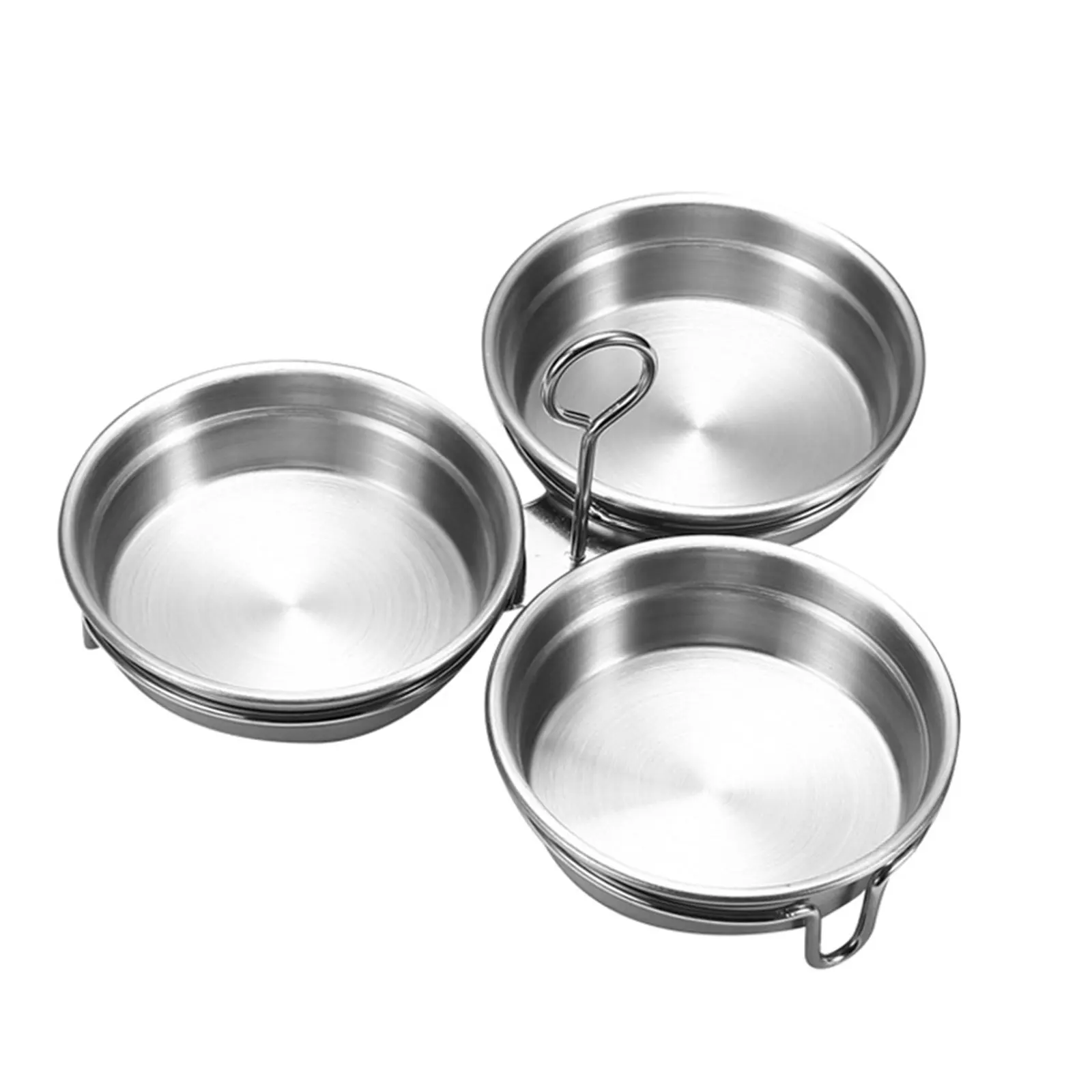 3pieces Polished Side Poached Egg Pan Arc Shaped Steamed Dumplings Stainless Steel Cups Easy