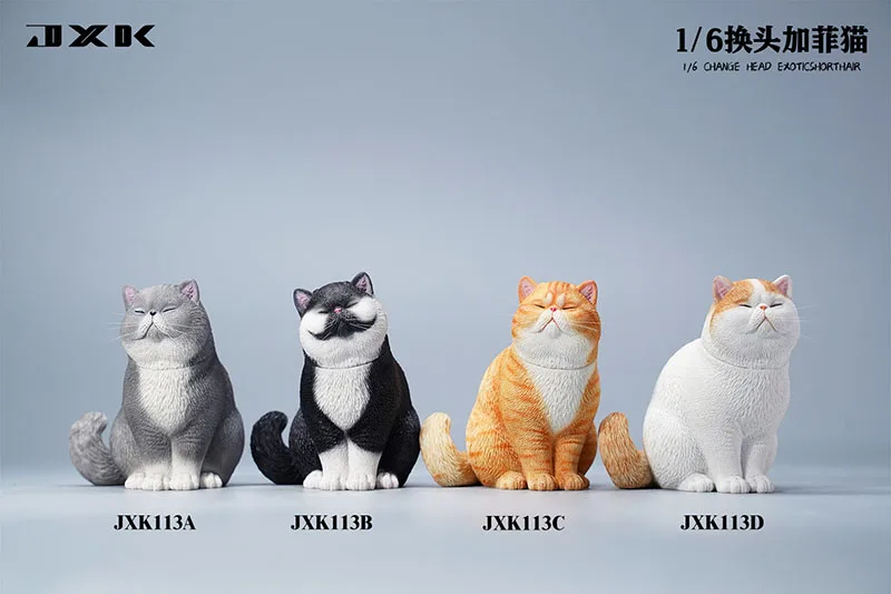JXKI JXK113 1/6 Scale Replaceable Head Exoticshorthair Pet Cat Resin  Model Fit 12'' Action Figure Scene Accessories Ornaments