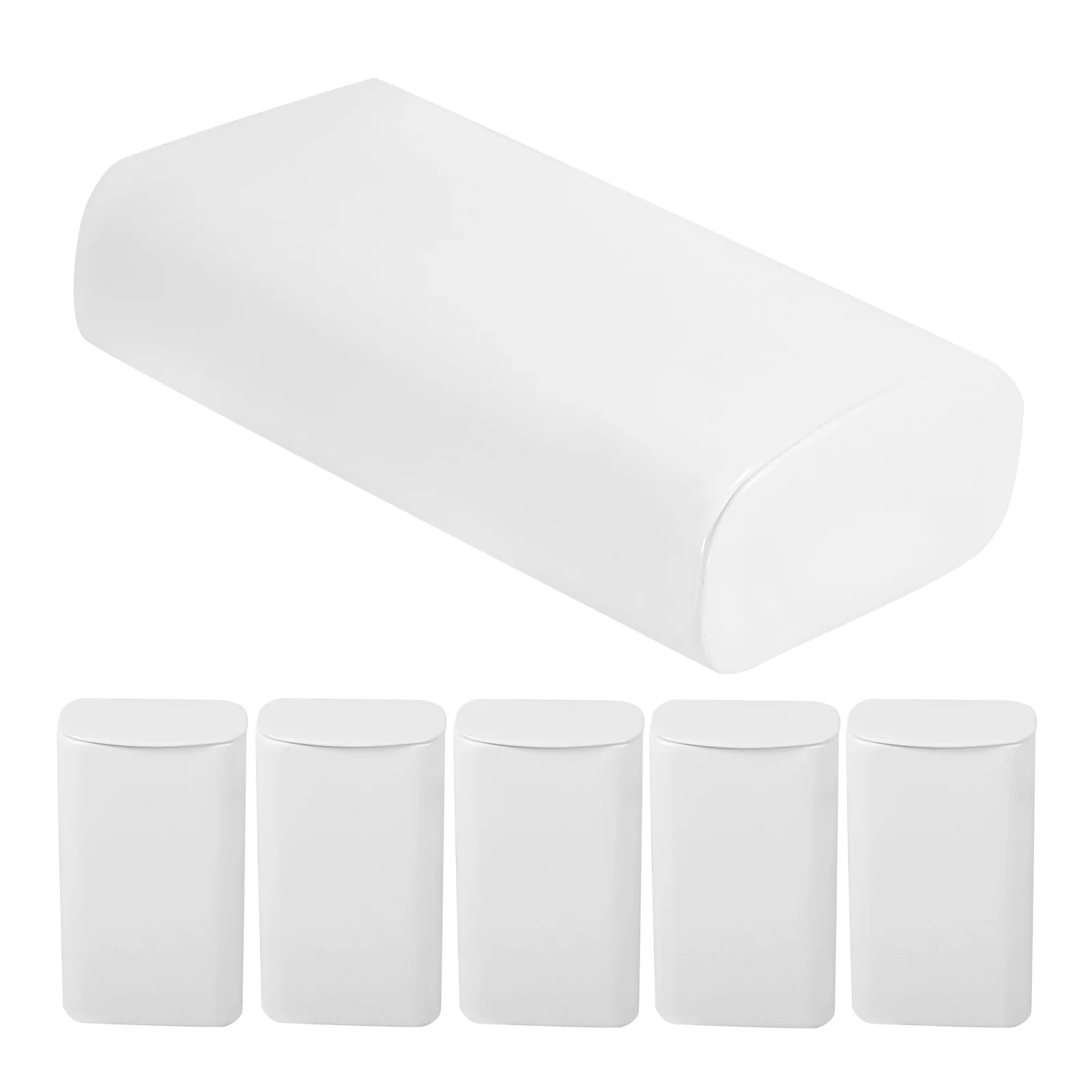 

6pcs Gum Boxes 38x18x68mm White Tinplate Storage Containers Lid Flip Design Mini Portable Organizers for Candy Beads Jewelry