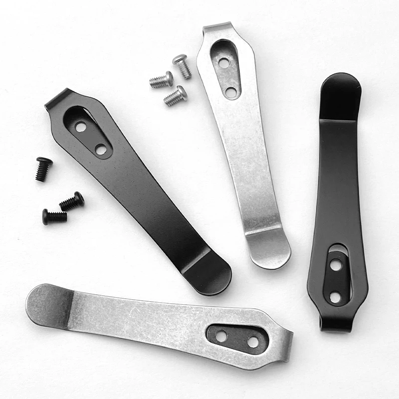 1piece DIY Fold Knife Clip 420 Stainless Steel Back Clip Pocket Clamp Knife Clip Making Knife Accessories Pocket Clips