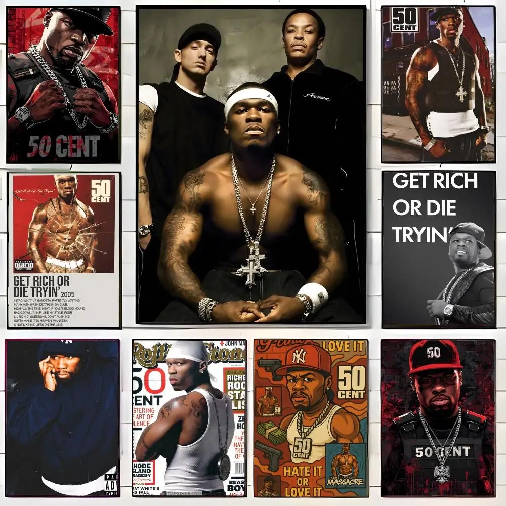 Rapper 50 C-Cent Poster Canvas Wall Art Print Poster Decorative Mural Home Decor Gift Unframed