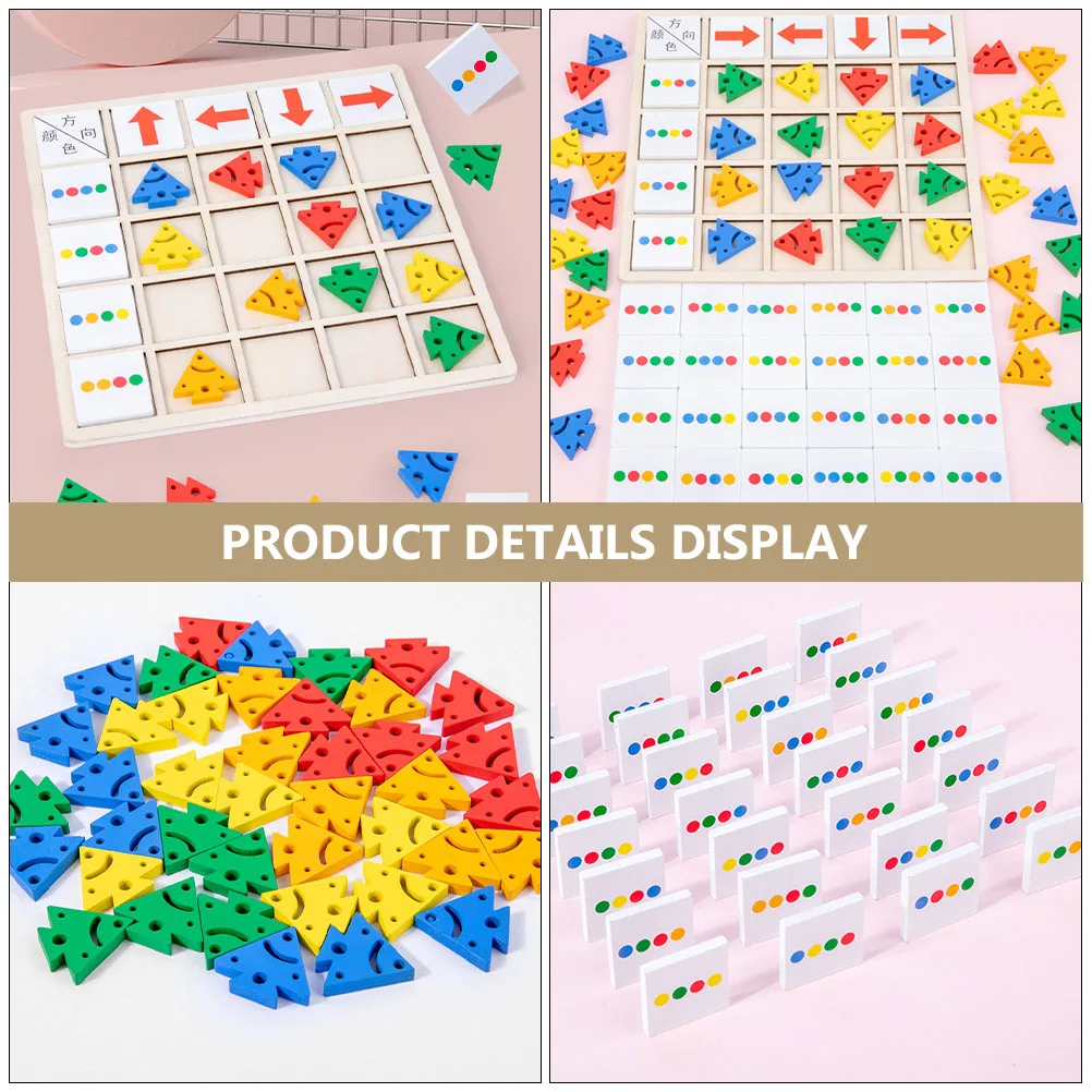 1 Set 1 Set Holzpuzzle Farbe Kognitives Spielset Richtungslernen Kinder Lernspiel Blöcke Eltern-Kind