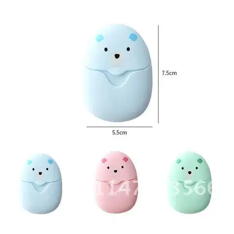 50Pcs/Box Travel Portable Disposable Boxed Soap Paper Cute Mini High Quality Scented Soap Slice Outdoor Travel Supplies