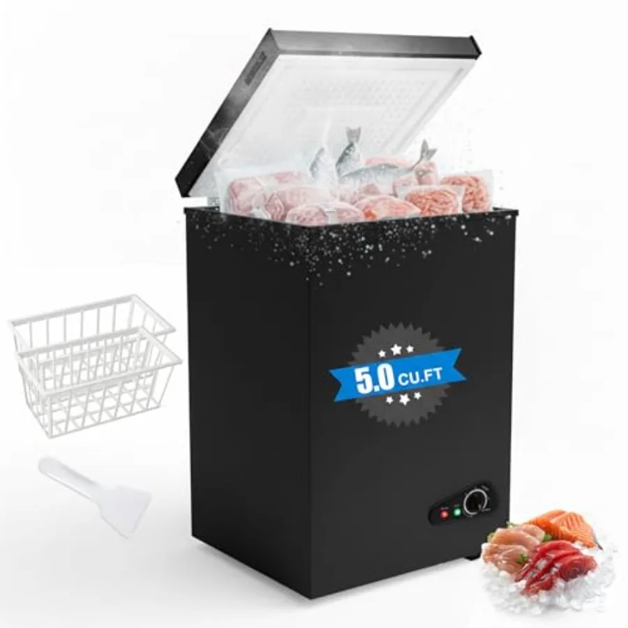 

Нагрудная морозильная камера 5,0 куб. футов Компактная глубокая морозильная камера с 7-уровневым контролем температуры Быстрое охлаждение Энергоэффективная тихая морозильная камера для