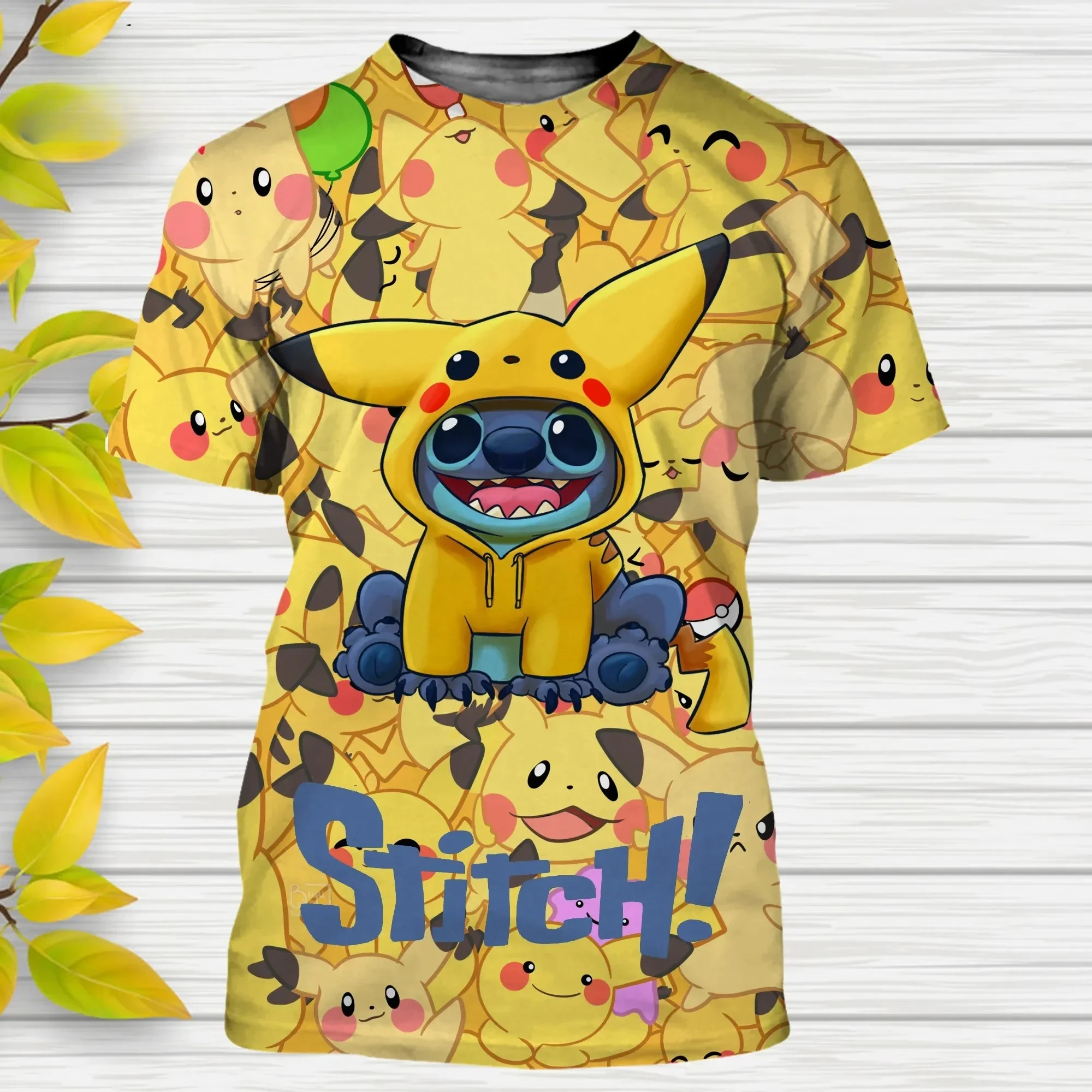 Disney Halloween Stitch Męska Damska Koszulka z Krótkim Rękawem Casualowy Styl Druk 3D Dziecięca Koszulka Letnia Casualowa Streetwear T-shirt Top z Kreskówką