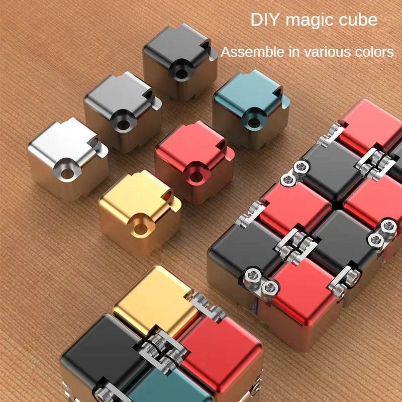 New Metal Magic Cube Stress Relief Toy Cube Portable Educational Toys Decompresses Relax Toys for Children Adults Birthday Gift
