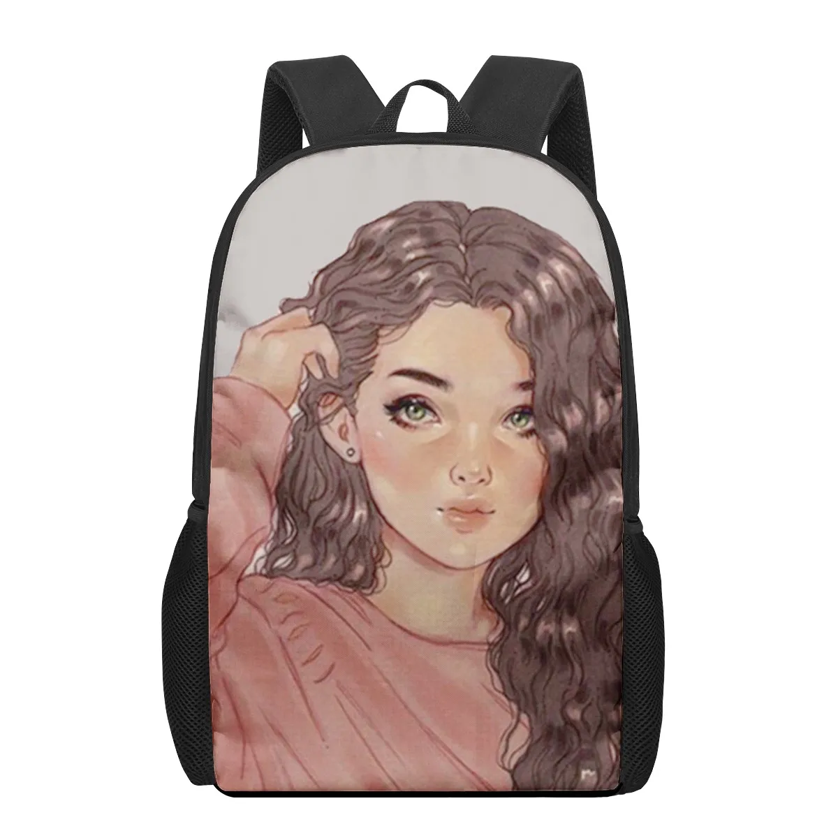 European American girl Kids School Bags 3D Printed Book Bag Men 16 Inch Backpack For Teen Boys Kindergarten Bagpack Children Moc