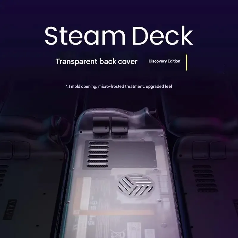 New JSAUX Steamdeck Heat Dissipation Rear Cover Transparent Open Hole Version Modified Rear Case Steam Deck OLED AccessoriesGift