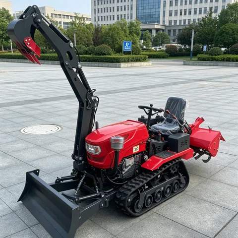Customized Multifunctional Crawler Rotary Tiller, Plowing Ditching Weeding Backfilling Machine for Greenhouse & Orchard
