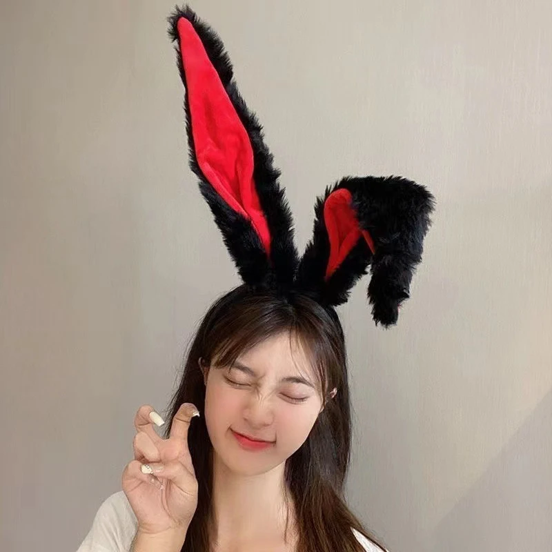 Long Rabbit Ear Hair Bands para meninas, Plush Headband, Lolita Headwear, Acessórios Cosplay, Vestido Headband, Mulheres