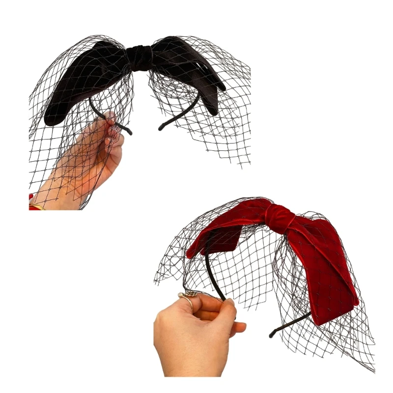 Elegan Busur Besar Rambut Band Photo Booth Props Putri Headband Headpiece Pesta