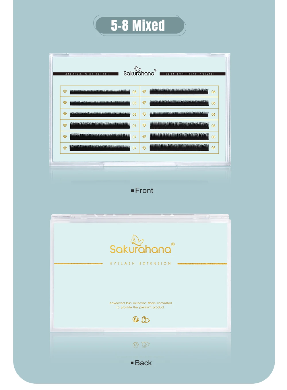 SAKURAHANA Untere Wimpern 0,07/0,10 Natürliche weiche untere klassische falsche Wimpernverlängerung B/C Curl 5-7 mm kurze Größen unter den Wimpern – Detail 3