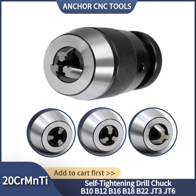 Automatic Locking Self-tightening Drill Chuck Keyless B10 B12 B16 B18 B22 Lathe tools Toolhoder MTA MTB R8 C20 For Drill