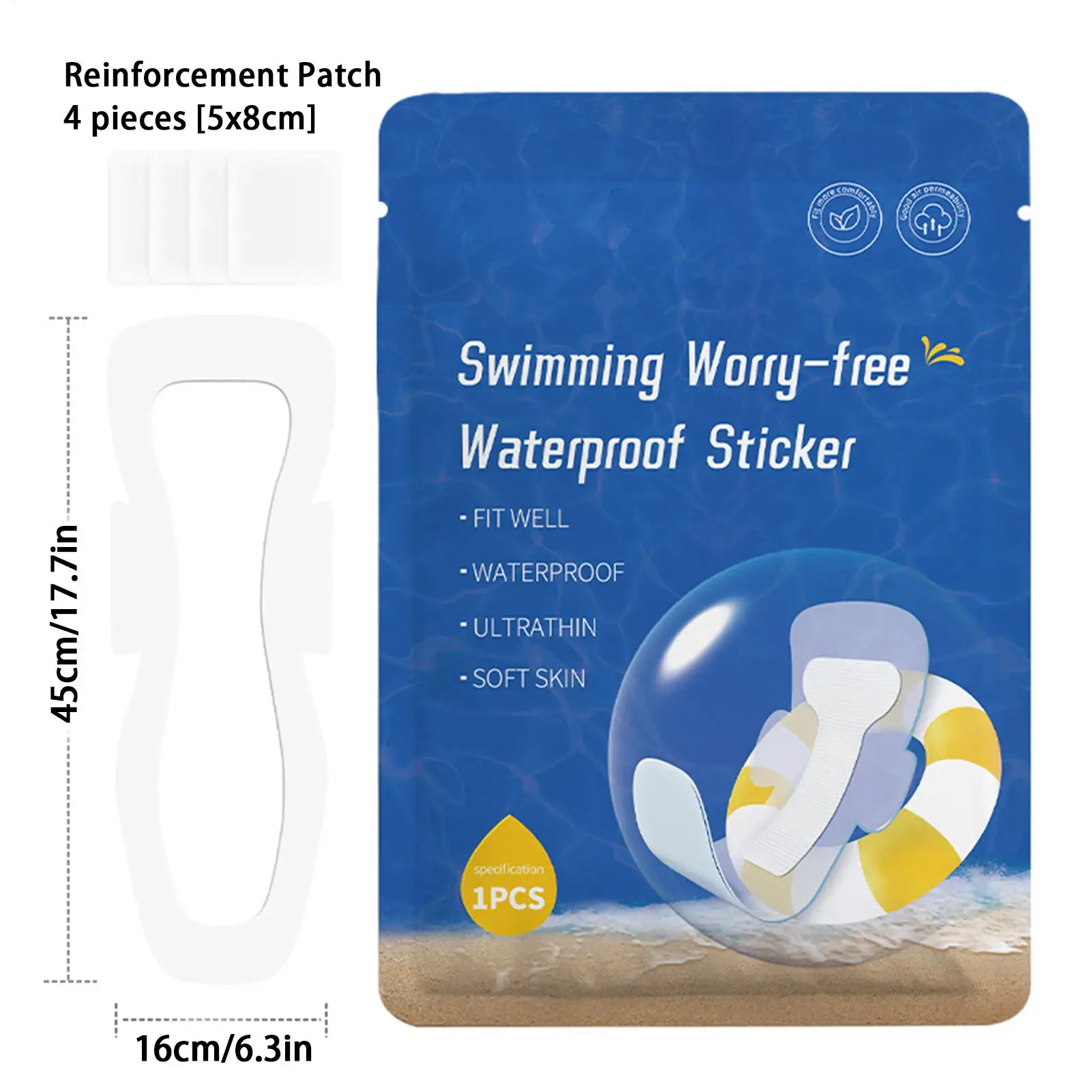 

PU waterproof intimate pad transparent waterproof swimming pad, non-stick hair protection for intimate areas swimming pools