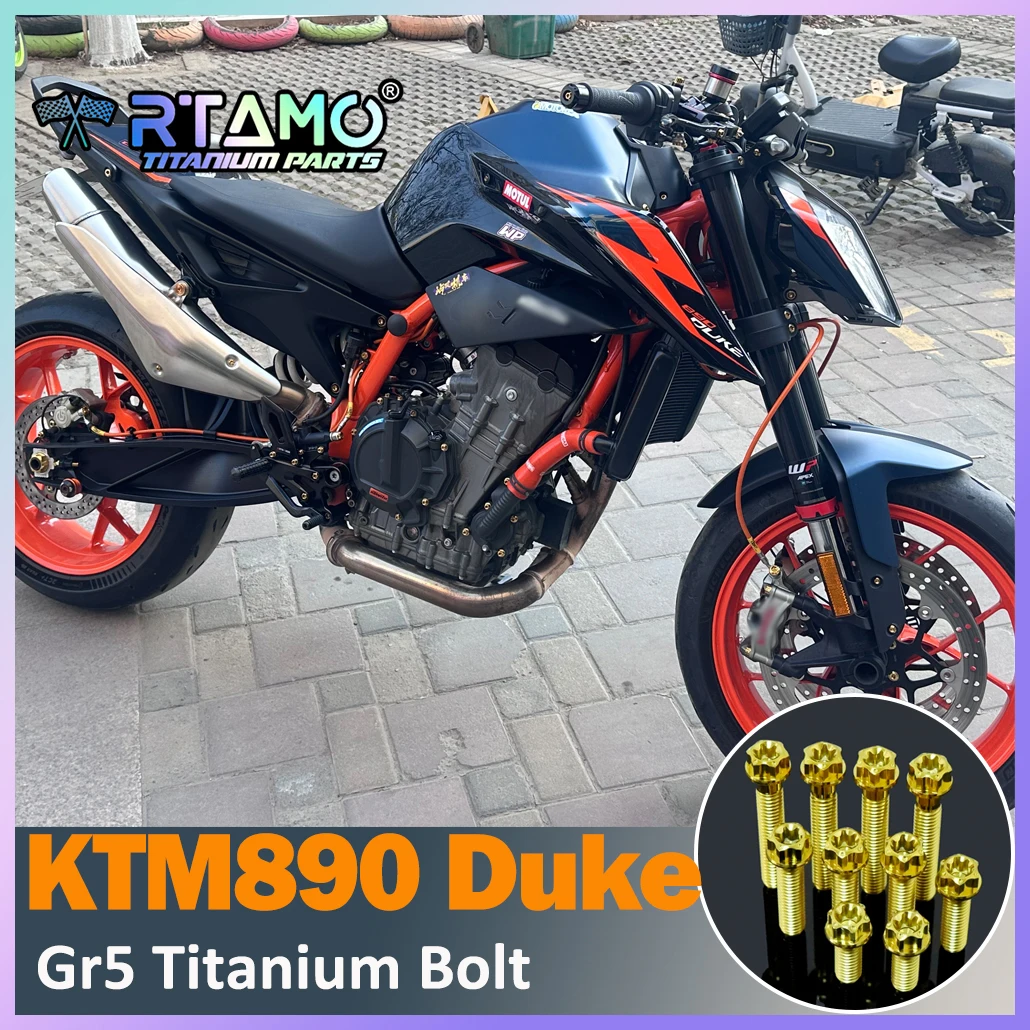 RTAMO Gr5 Titanium Bolts Oil Tank Cap Front ABS Line Brake Disc Fender Caliper Screws Engine Clutch Right Crankcase for KTM890