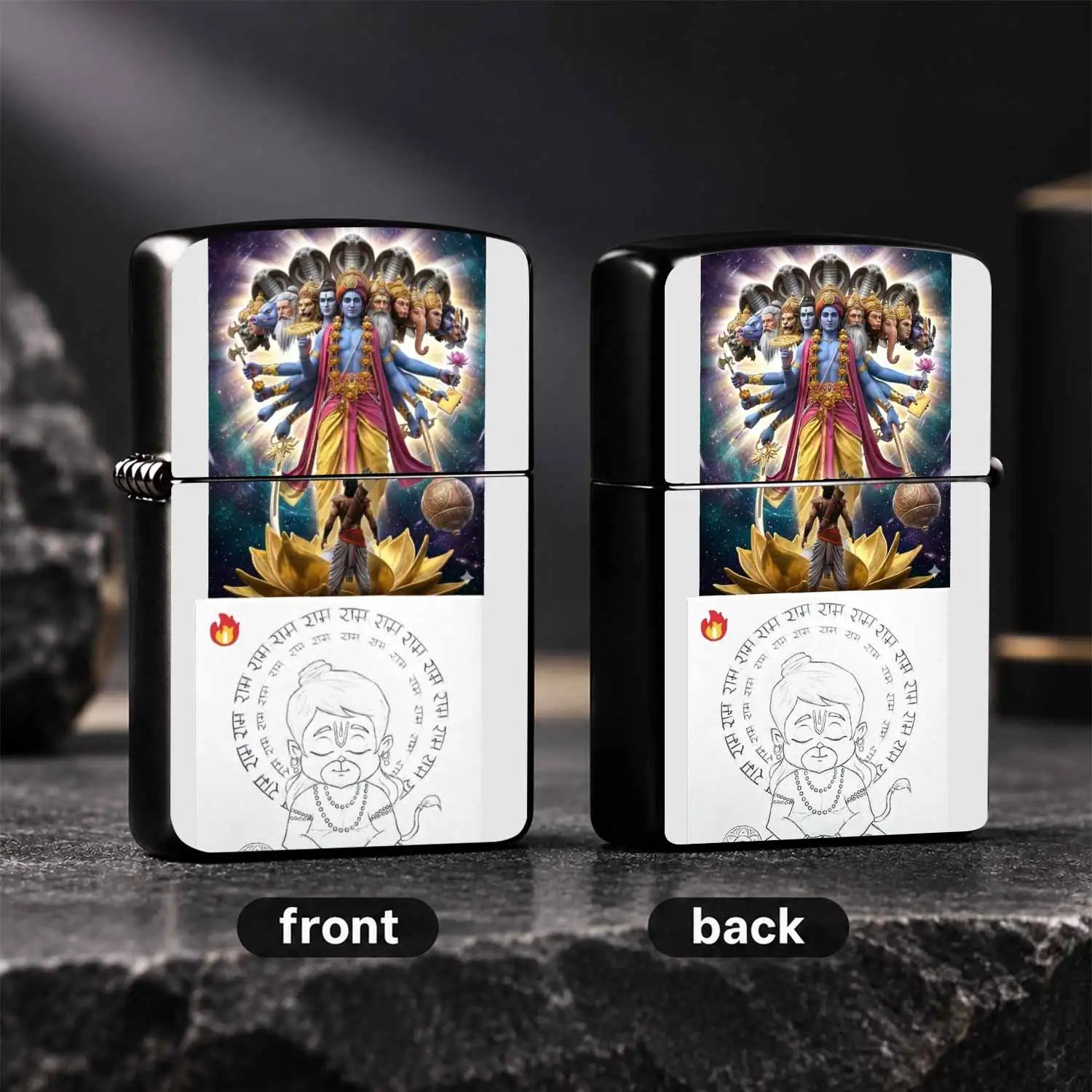 Hindu Vishvarupa Vishnu Theme Lighter, Cultural Myth Art Print Portable Ignition Tool, Ideal For Daily Use Outdoor Camping Home Decor, Unique Religious Culture Collectible Present For Festival Gifting A Humorous And Interesting Lighter