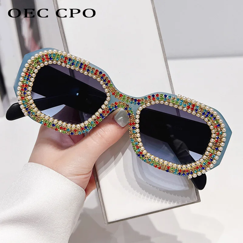 

Diamond Square Sunglasses Women Fashion Luxury Rhinestone Trendy Sun Glasses Female Polygon Shades Eyewear Lunette Soleil Femme