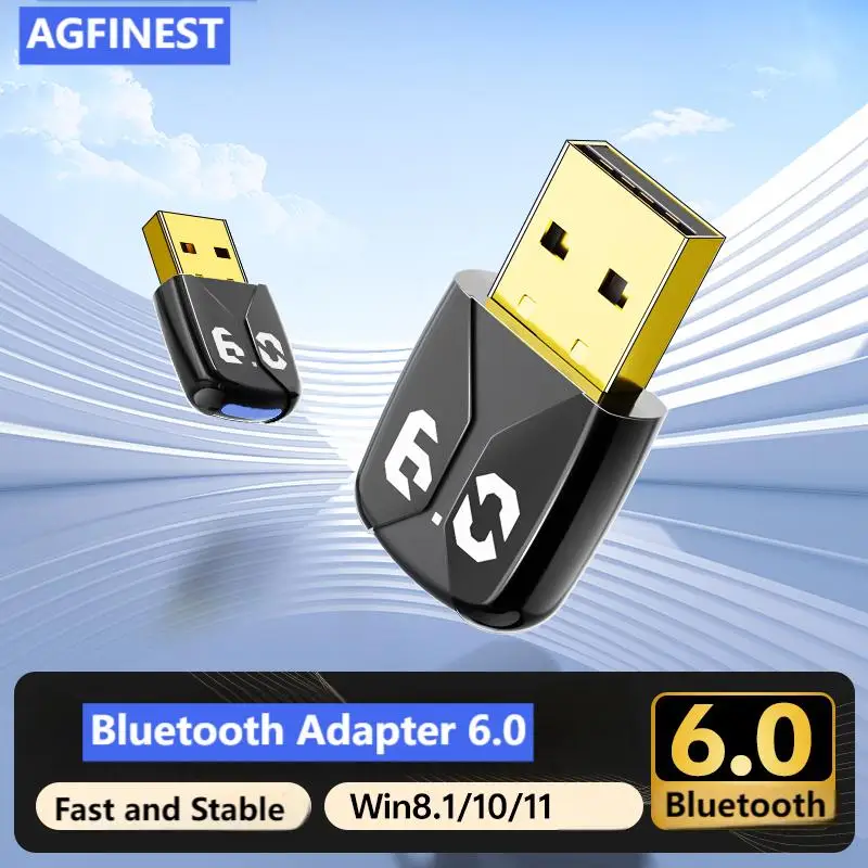 

Bluetooth 6.0 Dongle for PC Windows 11/10/8.1 USB Bluetooth Adapter Bluetooth Receiver & Transmitter for Keyboard Earphone Mouse