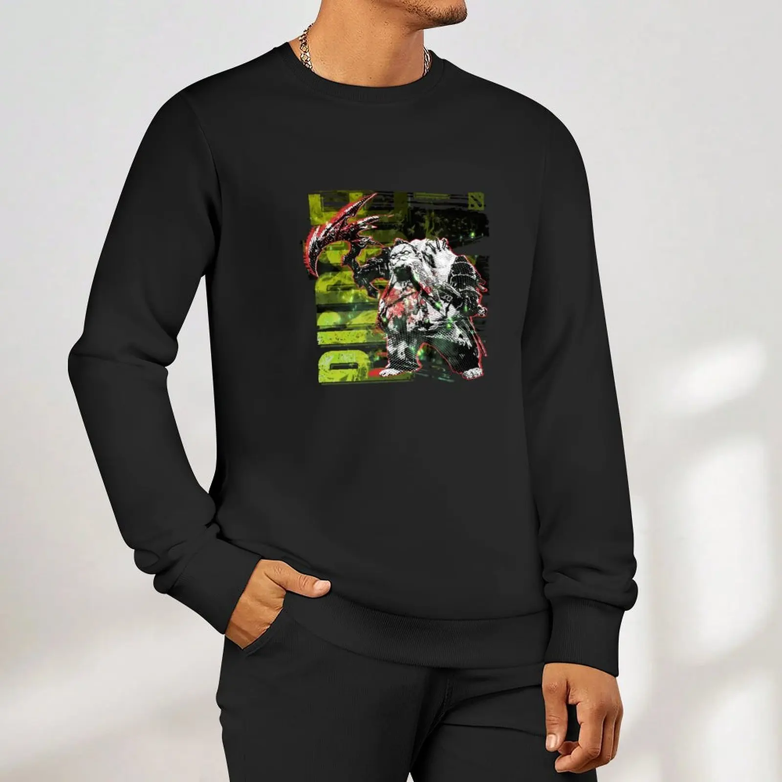 شخصية Pudge Hero Dota 2 |   سترة شتوية للرجال من International Pullover ملابس شتوية بلوزة أنيمي من النوع الثقيل