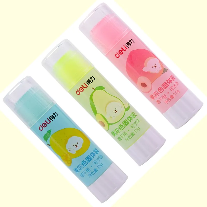 15g Deli Jelly Color Solid Glue Sticks School Office Supply ACR Adhesive Child Student Bonding Paper Crafts Tool Stationery Gift