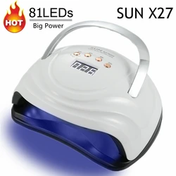 SUN X27 MAX New Nail Dryer UV LED Nail Lamp 81 Beads Gel Nail Quick Drying Curing Light Manicure Machine Art Salon Tool