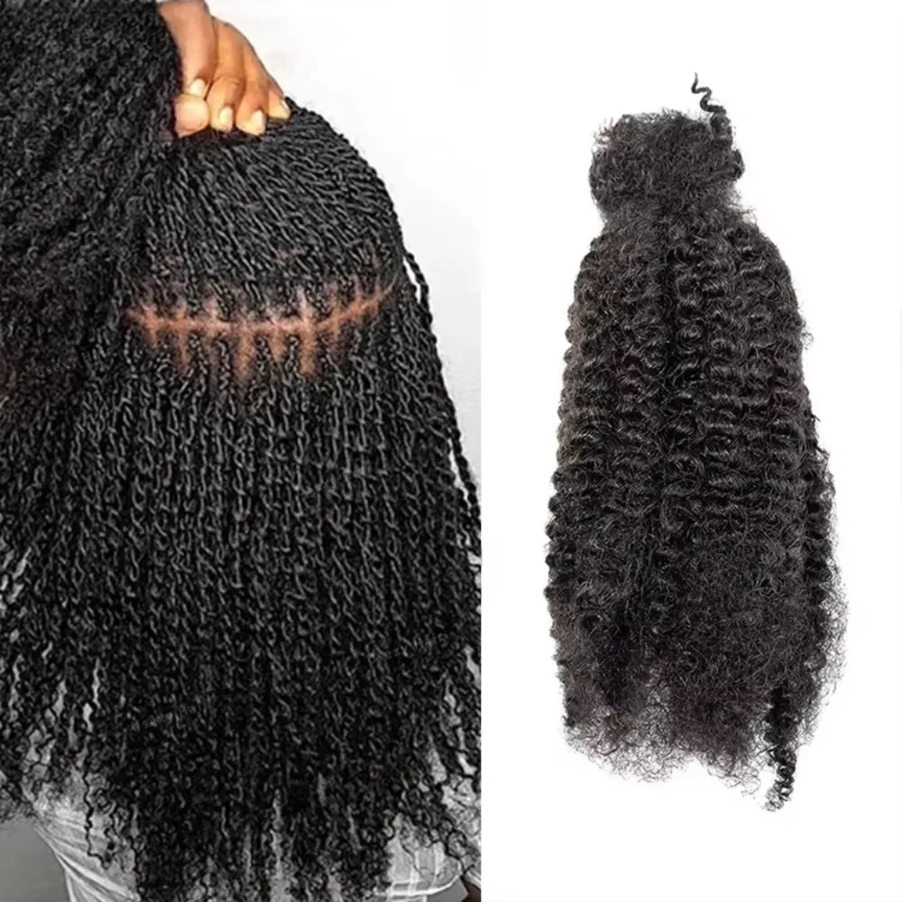 

Натуральные волосы Lolely Dream Spring Twist Afro Kinky Bulk, 100% человеческие волосы для дредов, твистов, плетения, наращивания, цвет натуральный черный