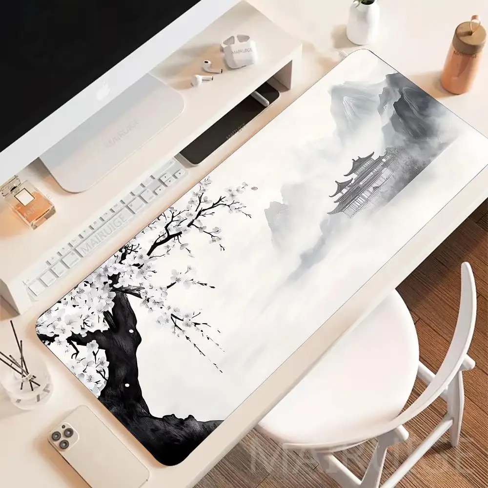 

Landscape Ink Painting Mouse Pad Large Gaming Mousepads Table Cushion Non-slip Laptop Extended Pads Tablet Mat Mini PC Playmat