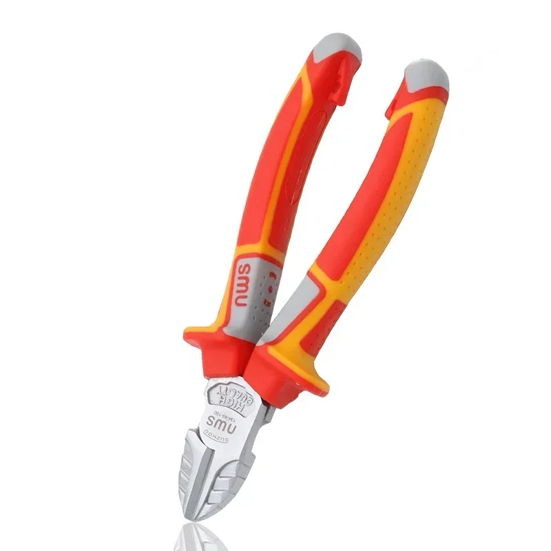 كماشة سلكية من الدرجة الصناعية الألمانية، كماشة أنف حادة، كماشة أنف قطرية، 6/7/8 بوصة، للكهربائيين، أداة يدوية #5