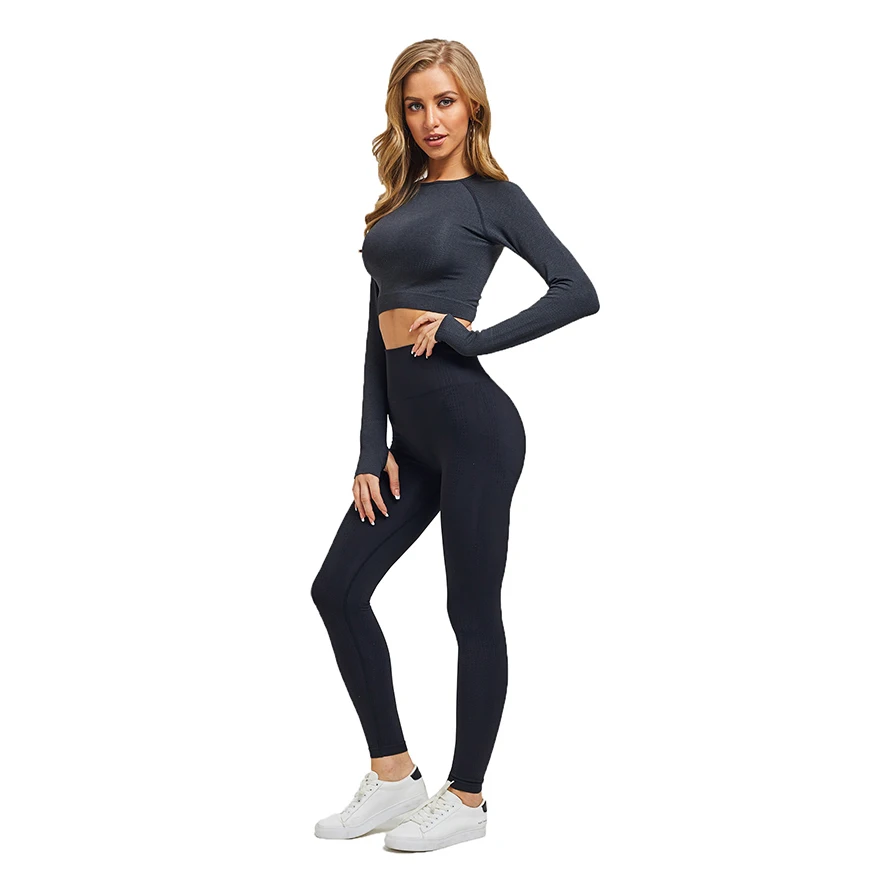 Kobiety bez szwu joga zestaw odzież sportowa Fitness legginsy z wysokim stanem koszule Crop Top dresy sportowe spodnie do ćwiczeń odzież sportowa