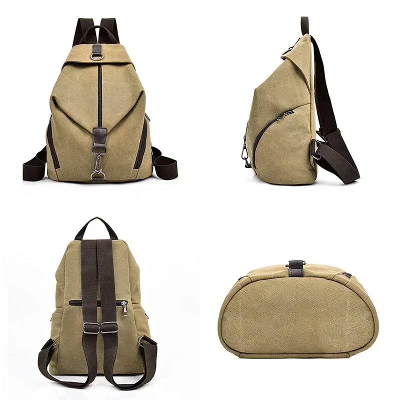 حقيبة ظهر كاجوال عصرية من القماش حقيبة ظهر نسائية ذات علامة تجارية حقيبة مدرسية متعددة الوظائف حقيبة سفر للفتيات الصغيرات